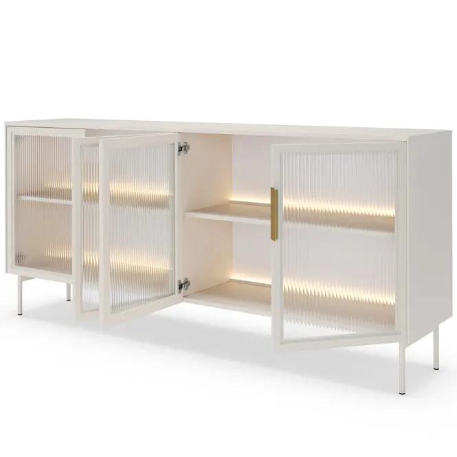 Komód Lumi B 181 4d + Led Kasmír