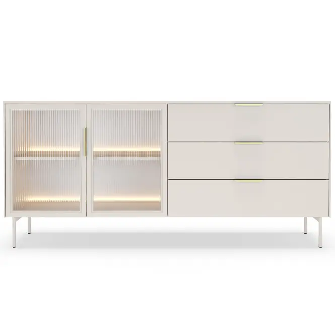 Komód Lumi C 181 2d3s + Led Kasmír