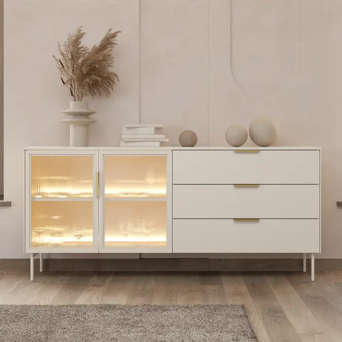 Komód Lumi C 181 2d3s + Led Kasmír