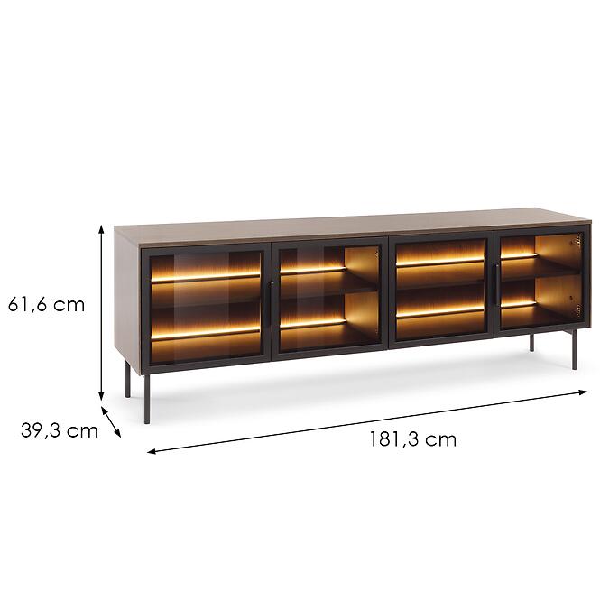 Rtv Lumi 181 4d + Led Tölgy Dunin + Fekete