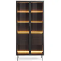 Vitrin Lumi Magas A 91 2d2s + Led Tölgy Dunin + Fekete