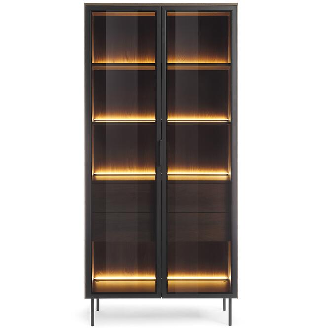 Vitrin Lumi Magas A 91 2d2s + Led Tölgy Dunin + Fekete