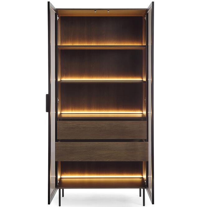 Vitrin Lumi Magas A 91 2d2s + Led Tölgy Dunin + Fekete