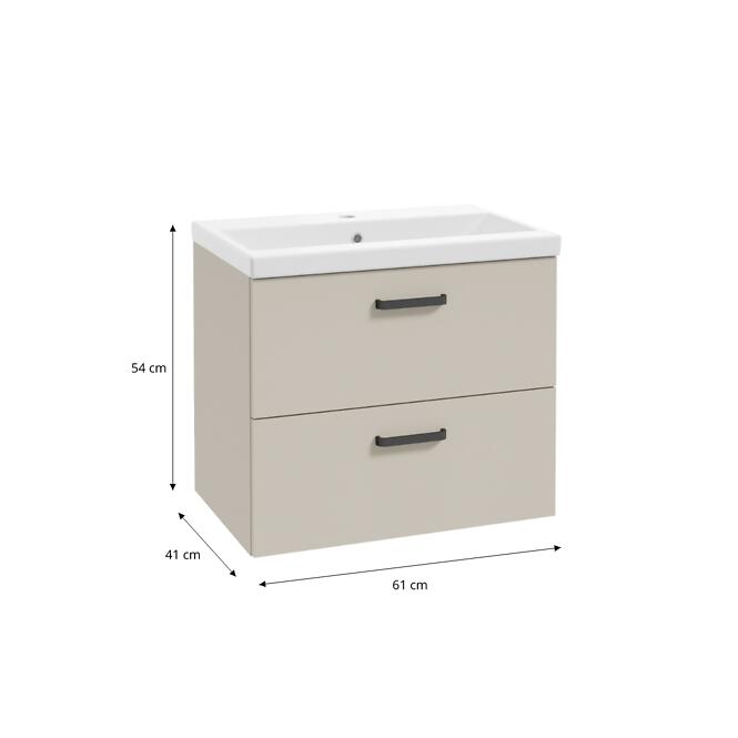 Fürdőszoba szekrény mosdóval Bel 60 kasmír,2