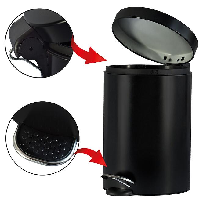 Szemetes 3 l fekete,4