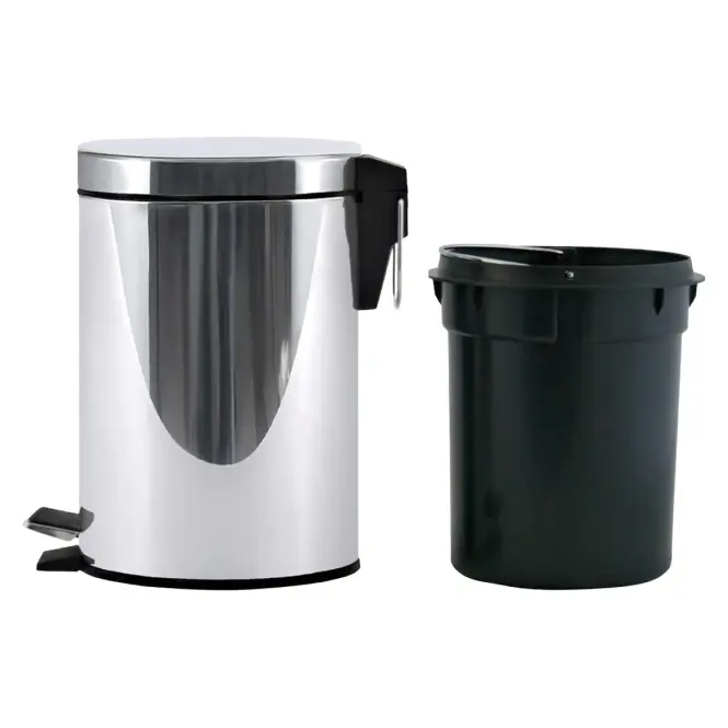 Kosár pedállal 3 l ezüst,2