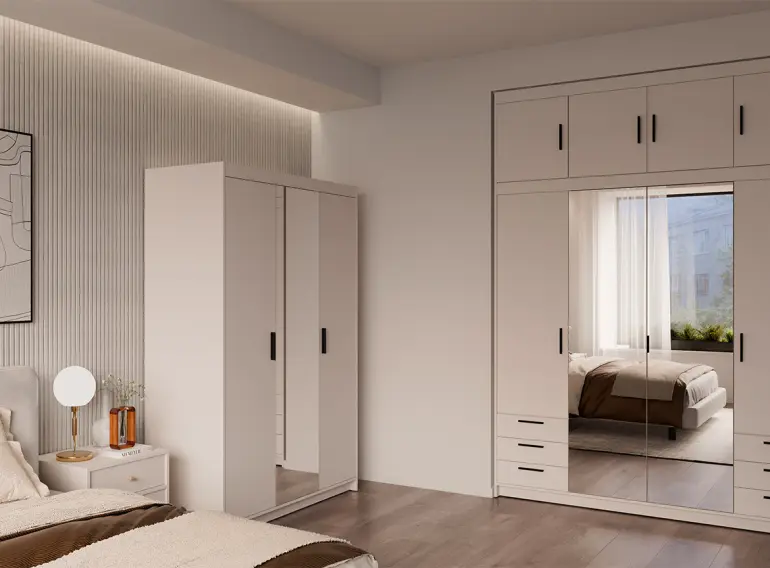 Szekrény Elena 3D tükör homokbézs,7