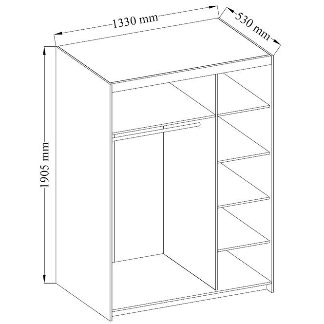Szekrény Elena 3D tükör homokbézs,8