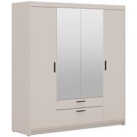 Szekrény Elena 4D 2S tükör homokbézs