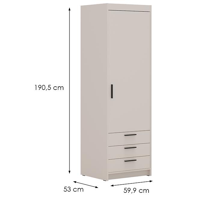 Szekrény Elena 1D 3S homokbézs