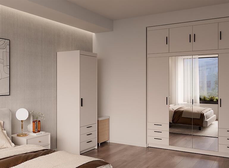 Szekrény Elena 1D 3S homokbézs