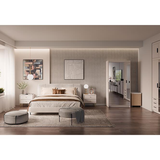 Szekrény Elena 2D tükör homokbézs,5