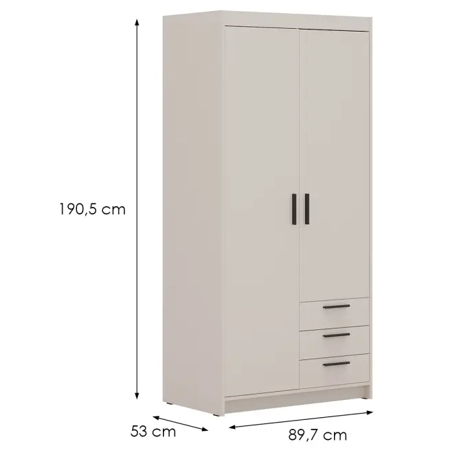 Szekrény Elena 2D 3S homokbézs