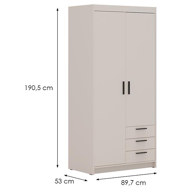 Szekrény Elena 2D 3S homokbézs,3