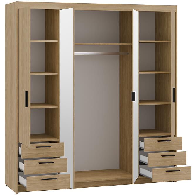 Szekrény Elena 4D 6S tükör tölgy olajozott,4