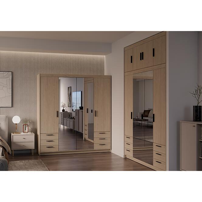 Szekrény Elena 4D 6S tükör tölgy olajozott,5