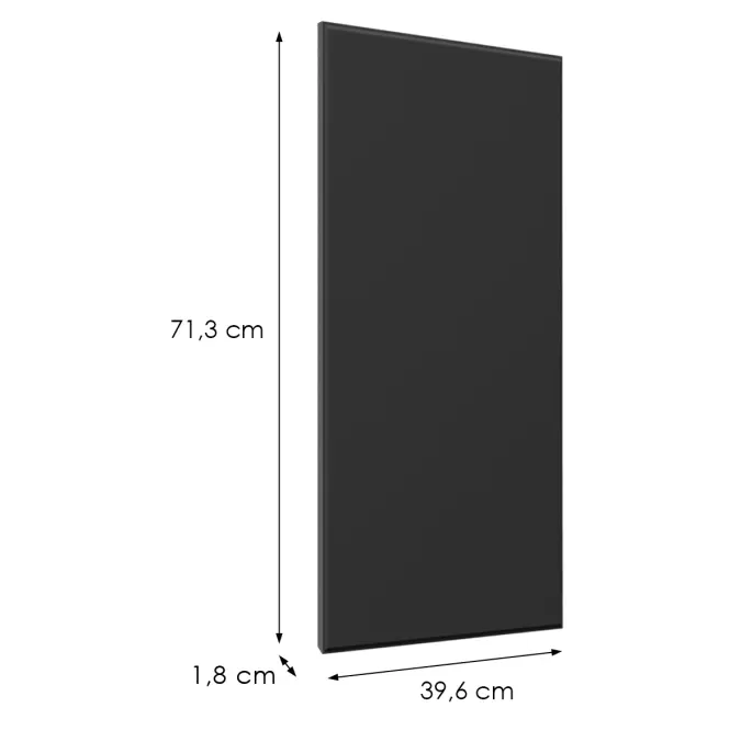 Előlap szekrény Luxeo F16-G40(72) vékony keret black,2