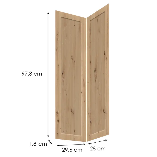 Előlap szekrény Luxeo F15-G60N2(100) keret tölgy
