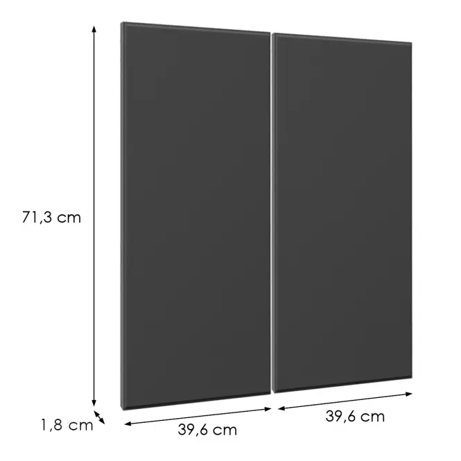 Előlap szekrény Luxeo F16-G80(72) vékony keret dark grey,2