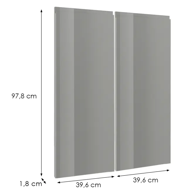 Előlap szekrény Luxeo F02-G80(100) grey lak