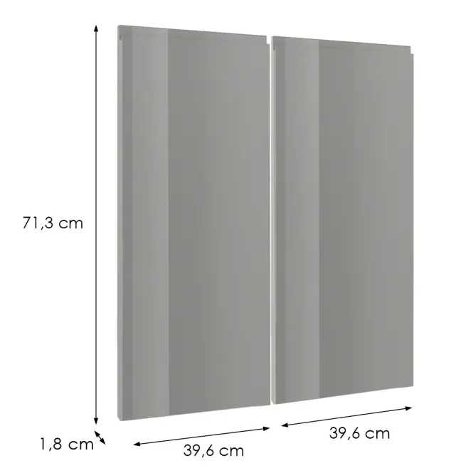 Előlap szekrény Luxeo F02-G80(72) grey lak,2