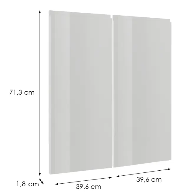 Előlap szekrény Luxeo F02-G80(72) white lak,2
