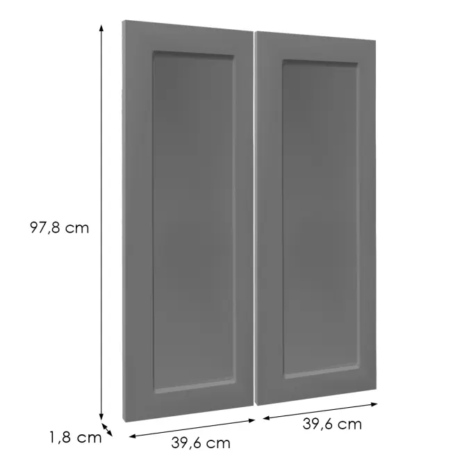 Előlap szekrény Luxeo F15-G80(100) keret dark grey,2