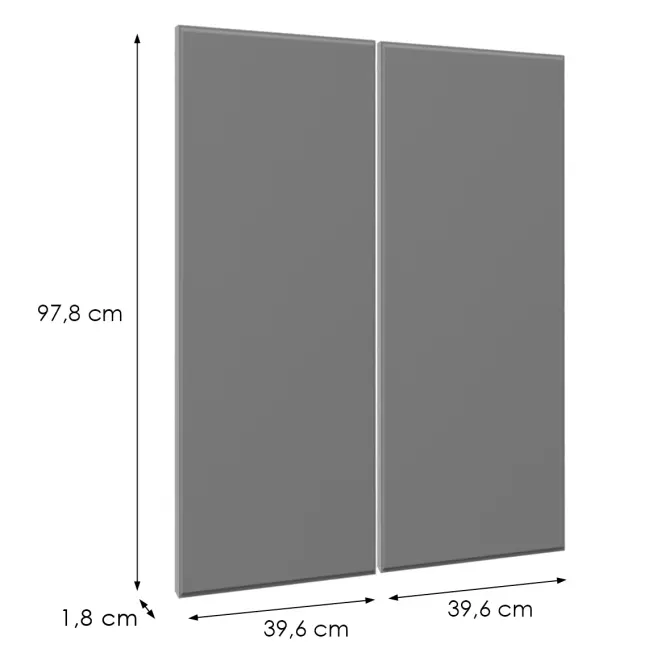 Előlap szekrény Luxeo F16-G80(100) vékony keret grey,2