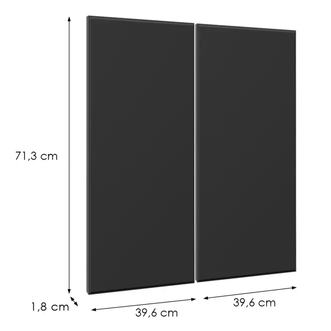 Előlap szekrény Luxeo F16-G80(72) vékony keret black,2