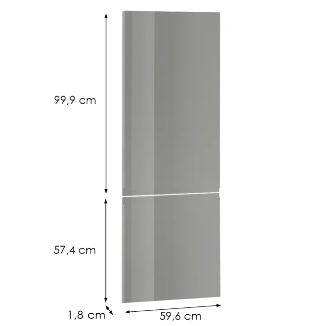 Előlap szekrény Luxeo F02-N60N grey lak