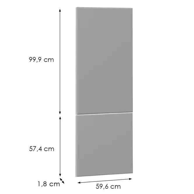 Előlap szekrény Luxeo F16-N60N vékony keret grey,2