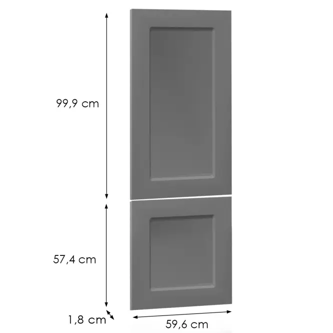 Előlap szekrény Luxeo F15-N60N keret dark grey,2