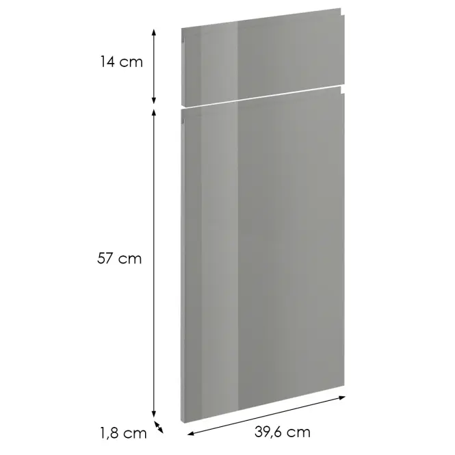 Előlap szekrény Luxeo F02-D40S1-AX grey lak,2