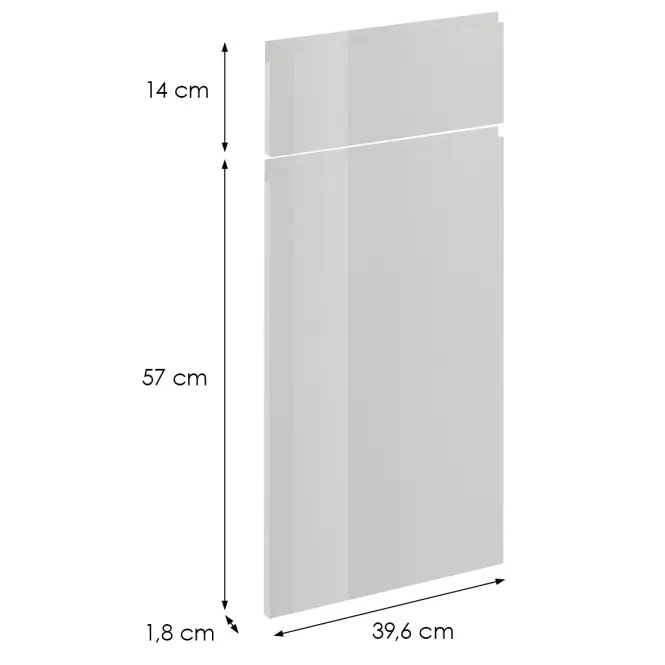Előlap szekrény Luxeo F02-D40S1-AX white lak,2