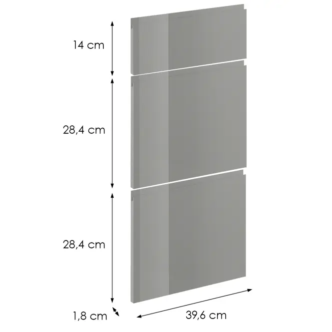 Előlap szekrény Luxeo F02-D40S3 Axis pro grey lak,2
