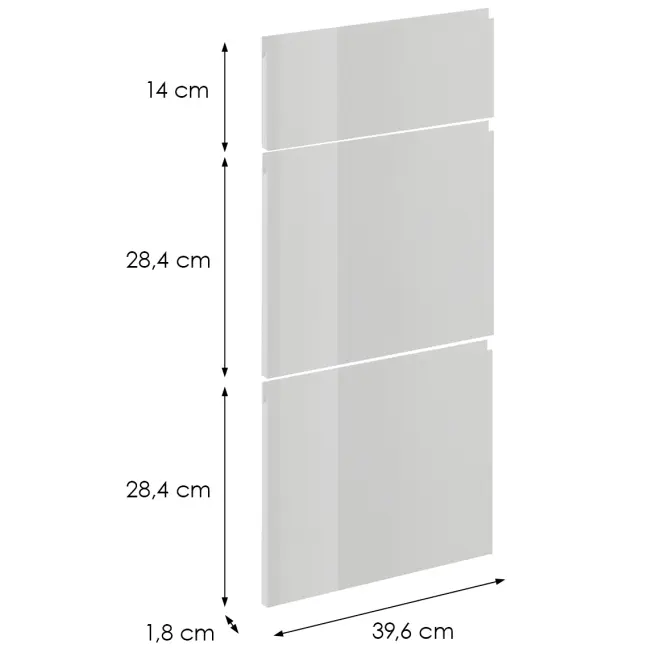 Előlap szekrény Luxeo F02-D40S3-AX white lak