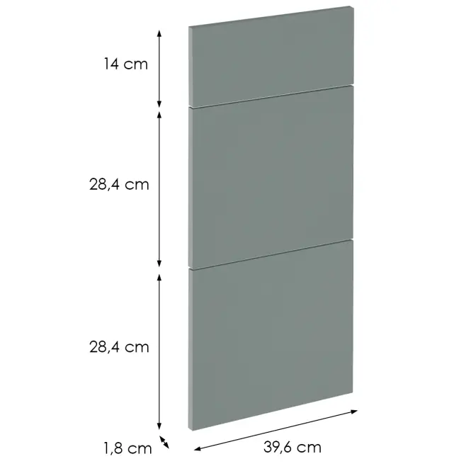Előlap szekrény Luxeo F08-D40S3-AX green,2