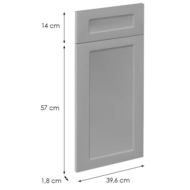 Előlap szekrény Luxeo F15-D40S1-AX keret grey,2