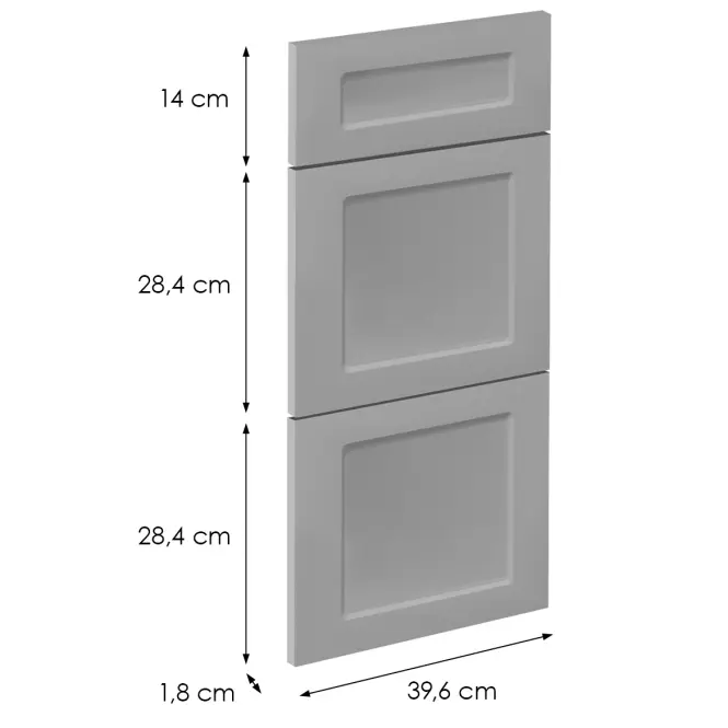Előlap szekrény Luxeo F15-D40S3-AX keret grey