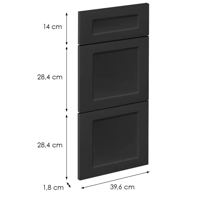 Előlap szekrény Luxeo F15-D40S3-AX keret dark,2