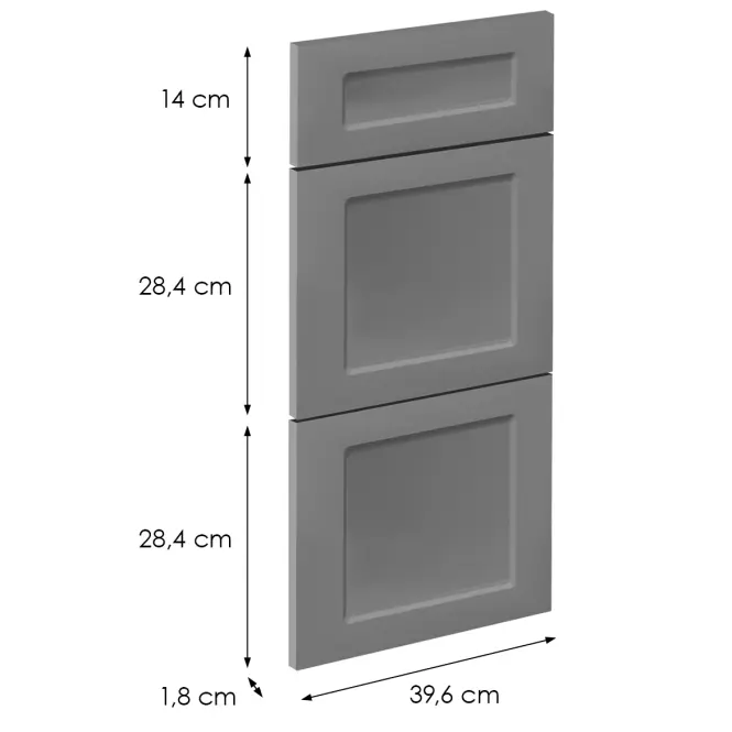 Előlap szekrény Luxeo F15-D40S3-AX keret dark grey,2