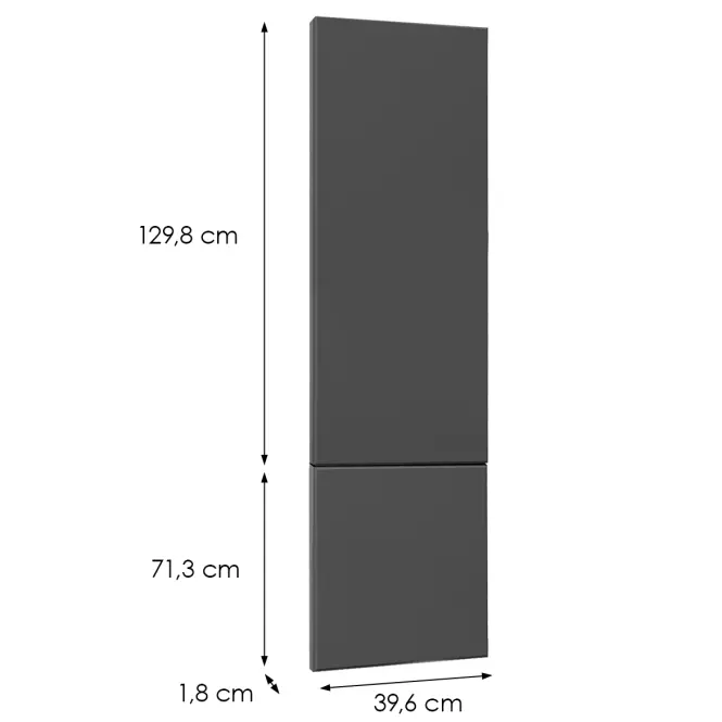 Előlap szekrény Luxeo F16-D40SP vékony keret dark grey,2