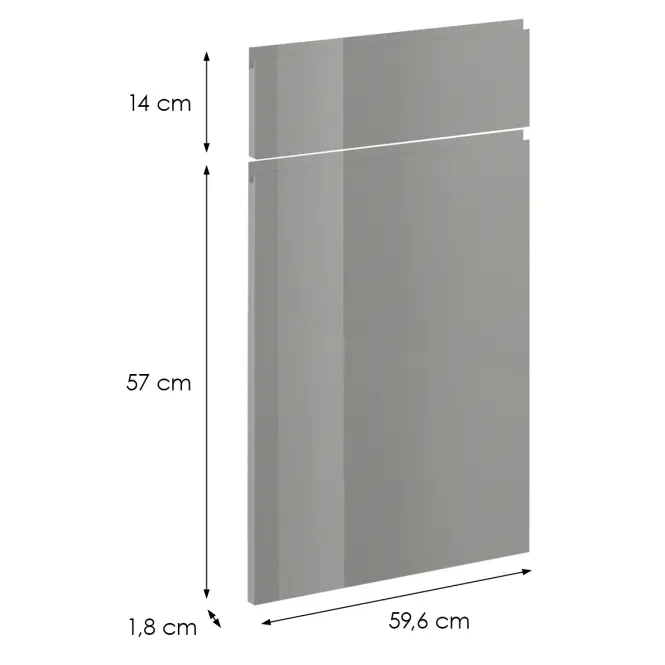 Előlap szekrény Luxeo F02-D60S1-AX grey lak,2