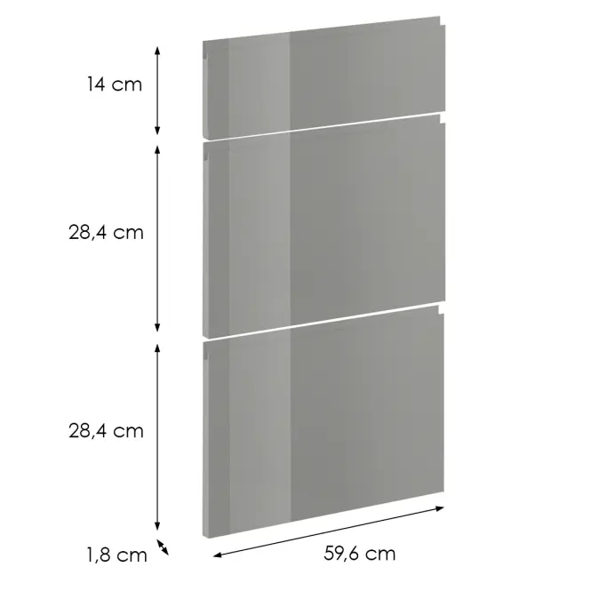 Előlap szekrény Luxeo F02-D60S3-AX grey lak