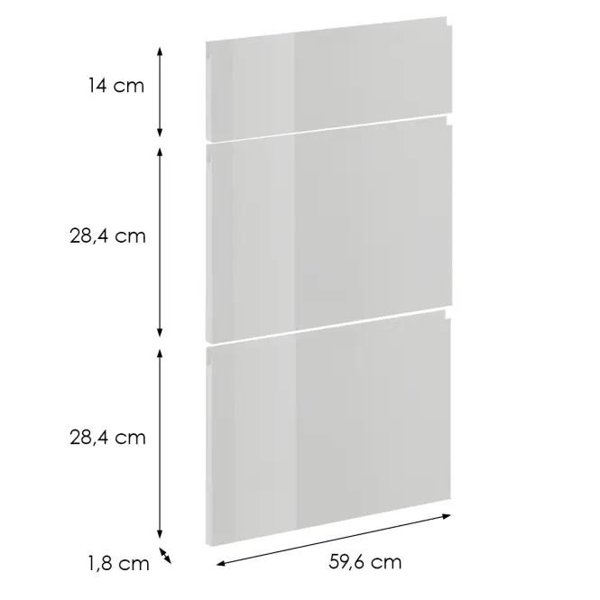 Előlap szekrény Luxeo F02-D60S3-AX white lak,2