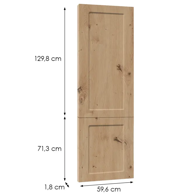 Előlap szekrény Luxeo F15-D60ZL_D60R keret tölgy,2