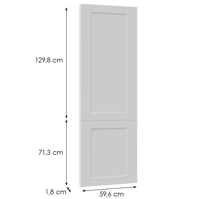 Előlap szekrény Luxeo F15-D60ZL_D60R keret white