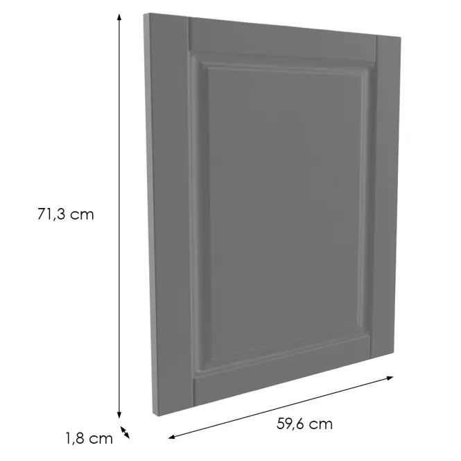 Előlap szekrény Luxeo F13-D60ZS-AX hampton dark grey,2