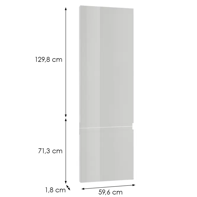 Előlap szekrény Luxeo F02-D60ZL_D60R white lak,2