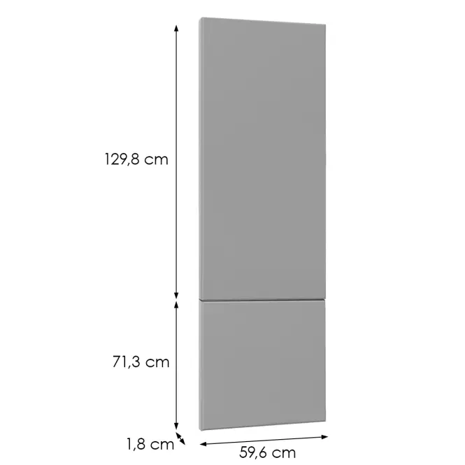 Előlap szekrény Luxeo F16-D60ZL_D60R vékony keret grey,2